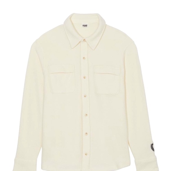 Victoria’s Secret Jacket Fleece Reversible Button up Shirt Shacket NWT NIP - Picture 2 of 4